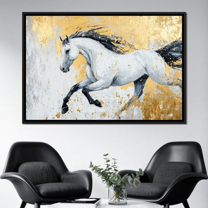 Golden Freedom Gallop Canvas Wall Art