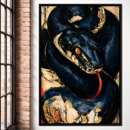 Coiled Ancient Predator Rising Canvas Wall Art