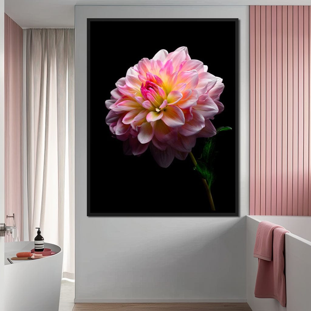 Radiant Dahlia Petals Macro Glow Canvas Wall Art