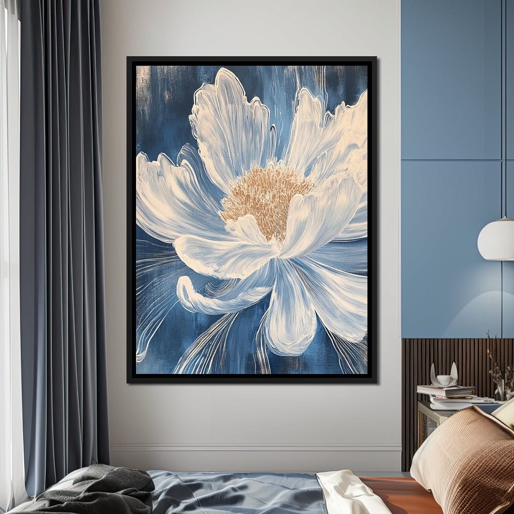 Petal Harmony in Blooming White Canvas Wall Art