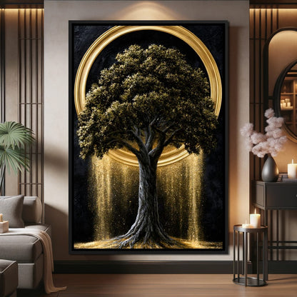 Gilded Roots of Eternal Radiance Canvas Wall Art