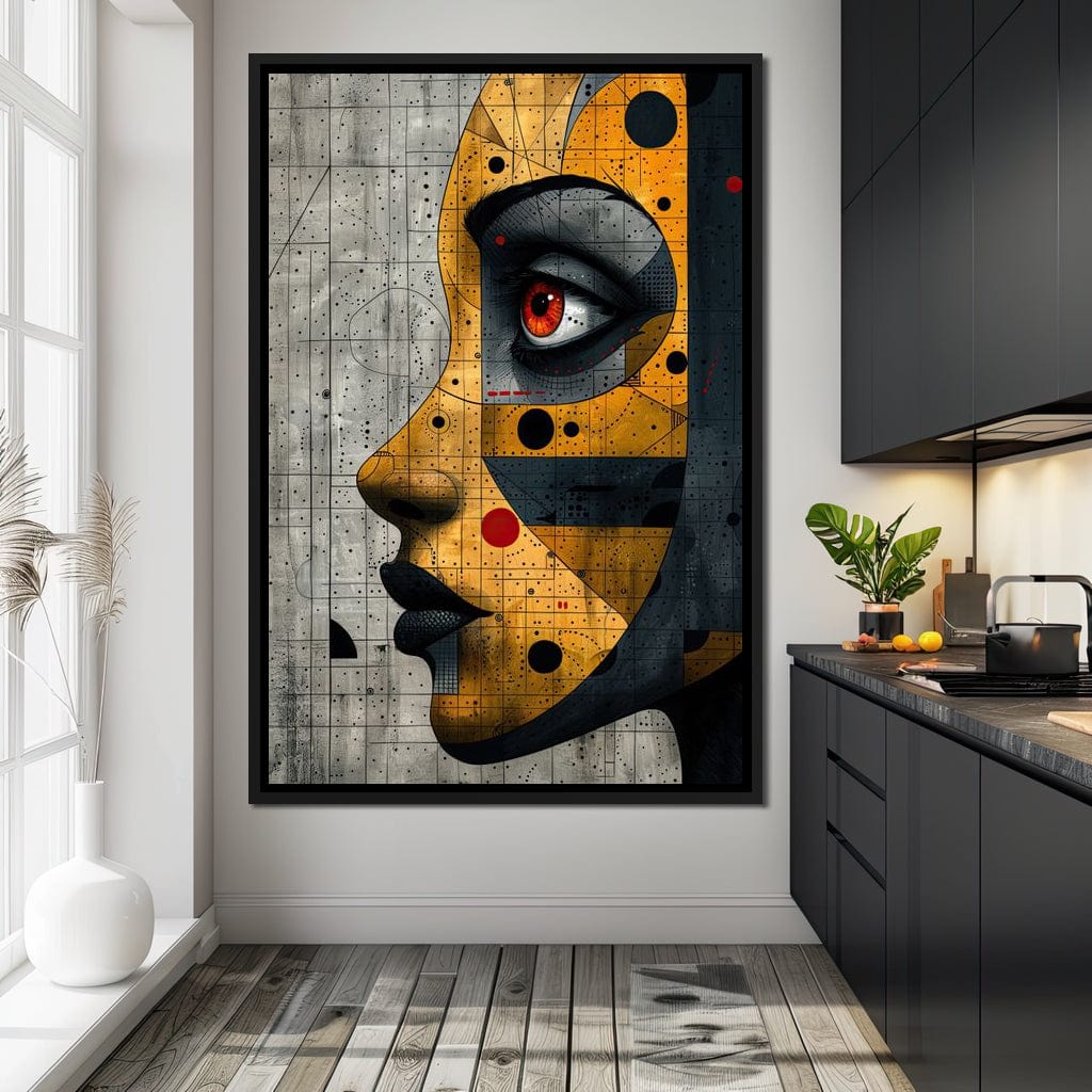 Mechanized Visage Unveiled Canvas Wall Art