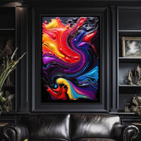 Twilight Abyss Energetic Pour Canvas Wall Art