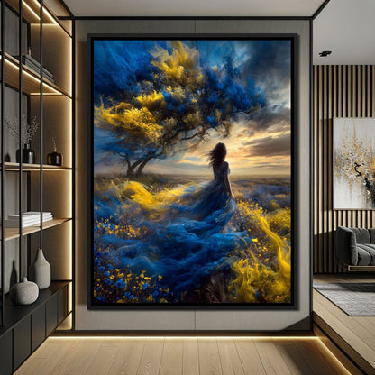 Golden Sapphire Dream Fields Canvas Wall Art
