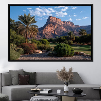 Desert Oasis Mesa Sunrise Canvas Wall Art