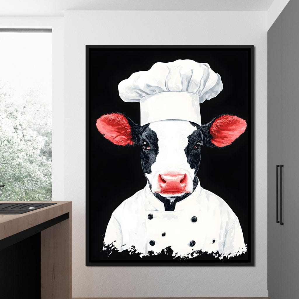 Bovine Culinary Chef Canvas Wall Art