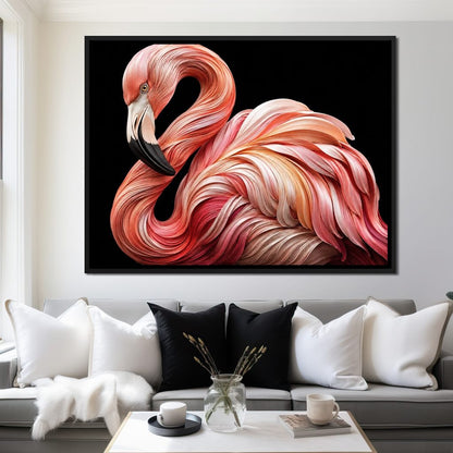 Silk Strand Flamingo Curve Canvas Wall Art