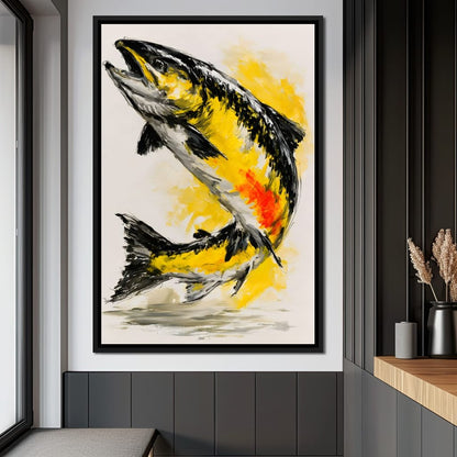 Golden Leap Towards The Morning Sun Canvas Wall Art