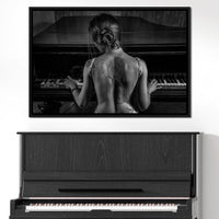 Young Woman Playing Piano Canvas Wall Art