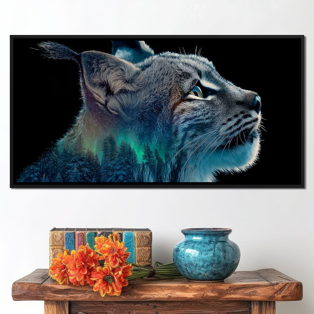 Aurora Lynx Spirit Portrait Canvas Wall Art