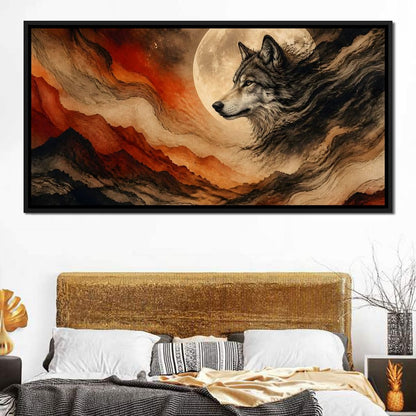 Solitary Howl Before Dawn Canvas Wall Art