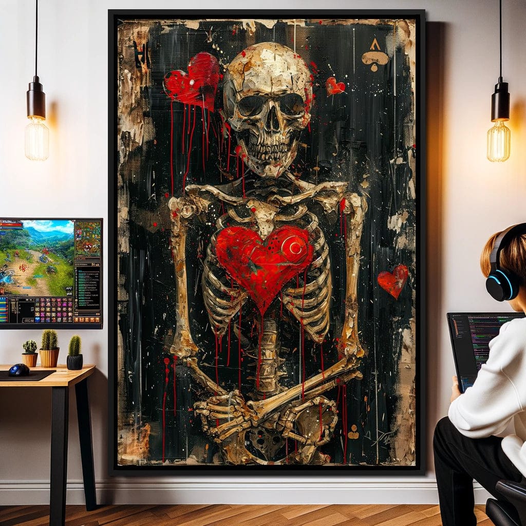 Romantic Skeleton 3 Canvas Wall Art