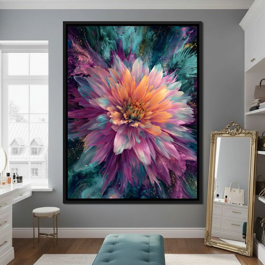 Galactic Petal Burst Canvas Wall Art