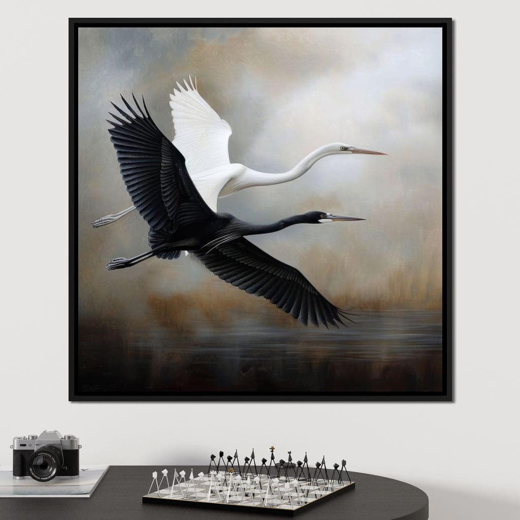 Heron Harmony Canvas Wall Art