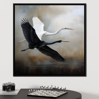 Heron Harmony Canvas Wall Art