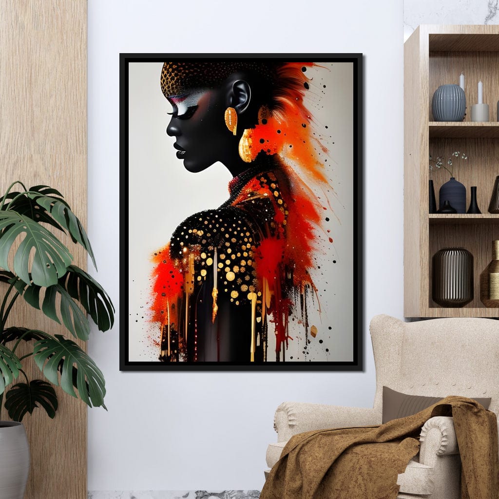 Female Portrait Paint Splash 035 Canvas Wall Art