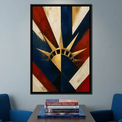 Gilded Freedom Radiating Light Canvas Wall Art