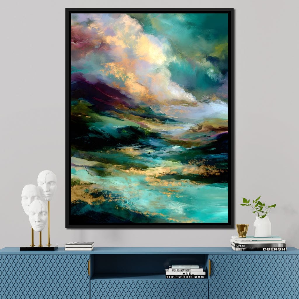 Aurora Tides of Golden Drift Canvas Wall Art