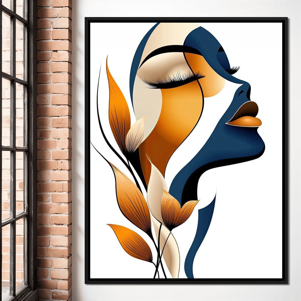 Golden Feminine Grace Canvas Wall Art