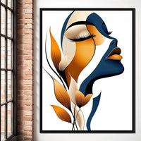 Golden Feminine Grace Canvas Wall Art