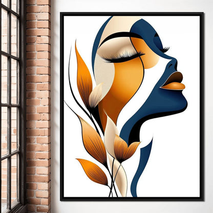 Golden Feminine Grace Canvas Wall Art