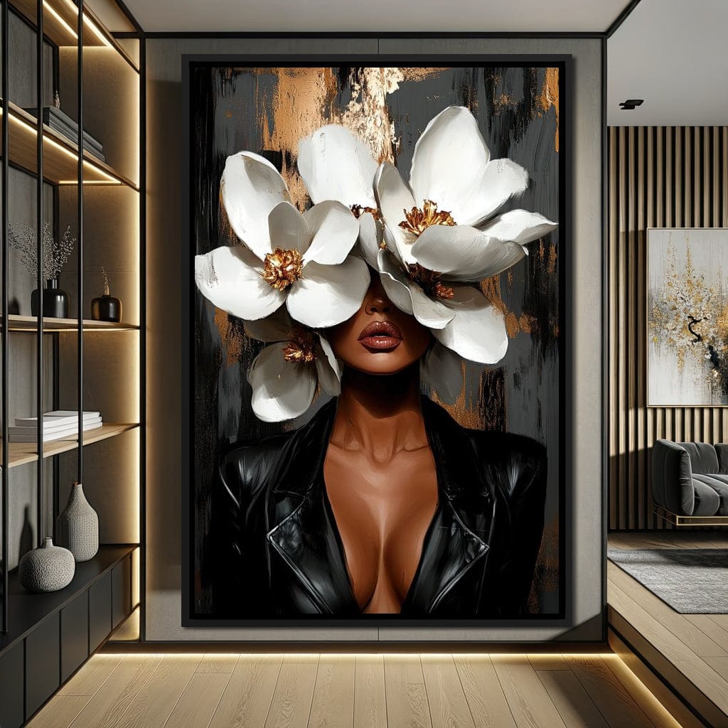 Golden Petals of Elegance Canvas Wall Art
