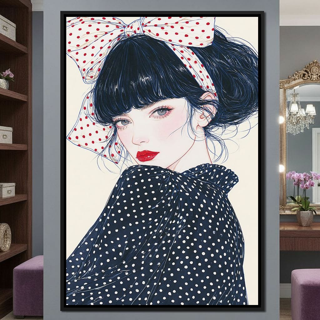 Polka Dot Afternoon Beauty Canvas Wall Art
