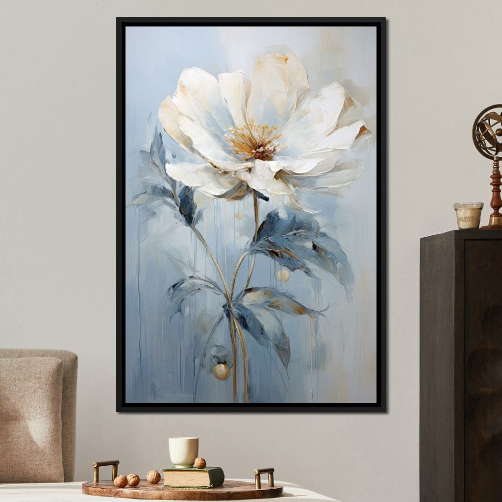 Azure Serenity Blossom Canvas Wall Art