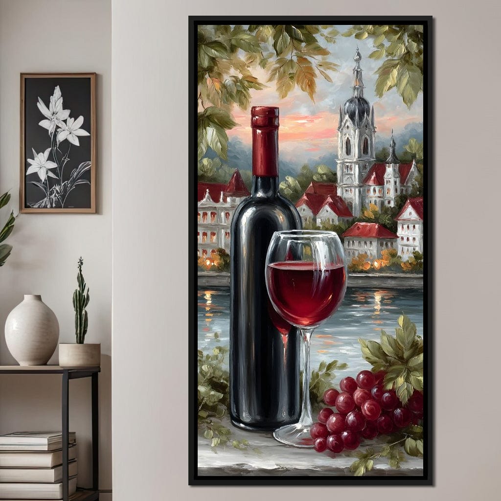 Wine Reflections by the Lake Canvas Wall Art