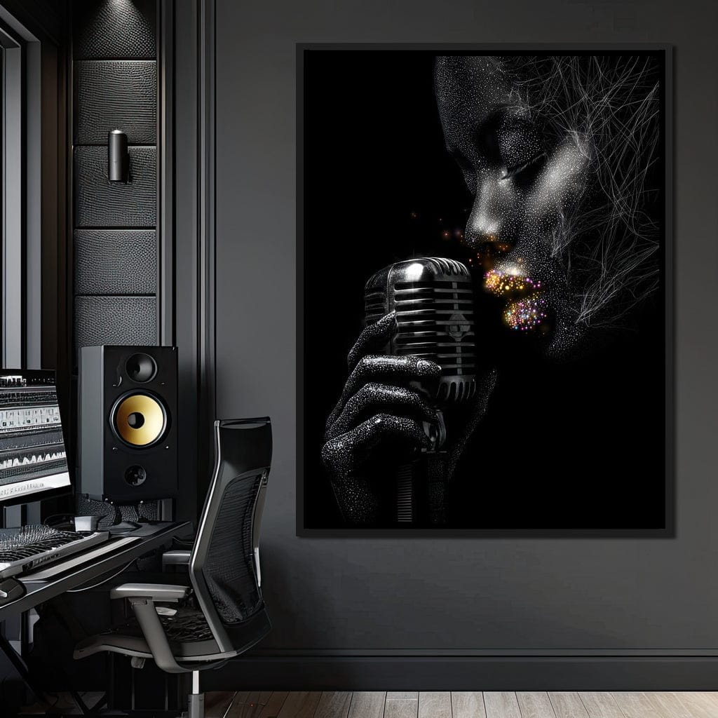 Stardust Singer Noir Portrait Canvas Wall Art