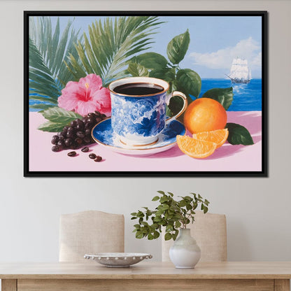 Tropical Voyage Morning Coffee Bliss Canvas Wall Art