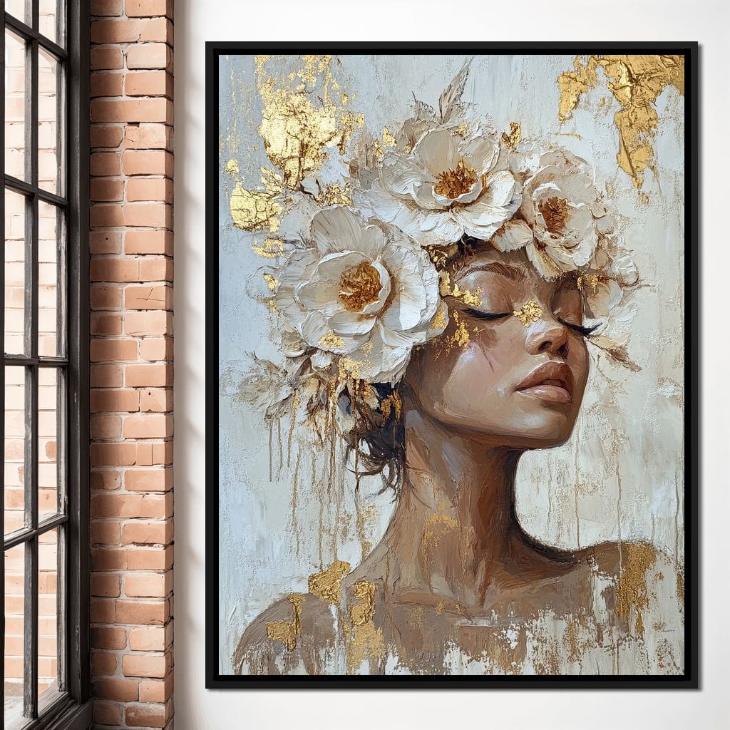 Golden Blossom Dream Essence Canvas Wall Art