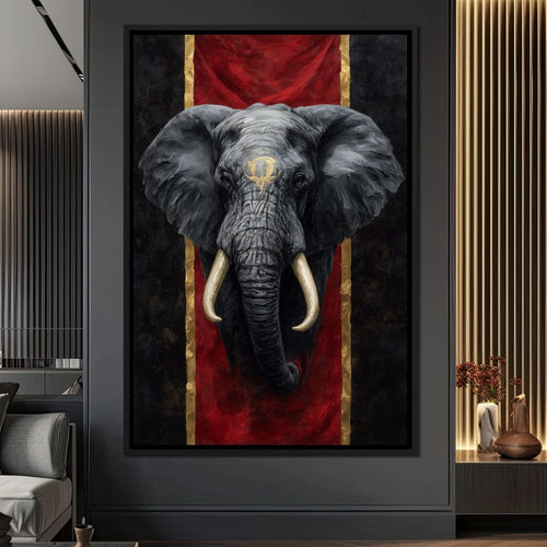 Golden Sigil Elephant King Canvas Wall Art