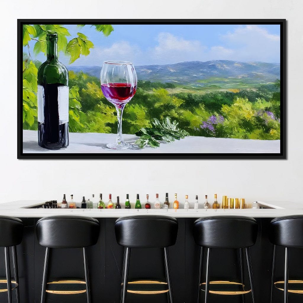 Sunlit Vineyard Elegance Canvas Wall Art