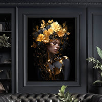 Floral Elegance Crown Canvas Wall Art