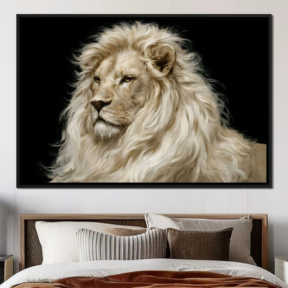 Noble Lion Mane of the Silent Plains Canvas Wall Art