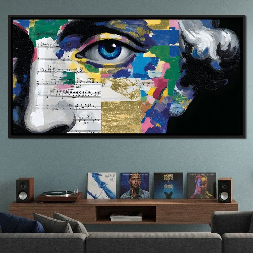 Blue Eye Music Mosaic Canvas Wall Art