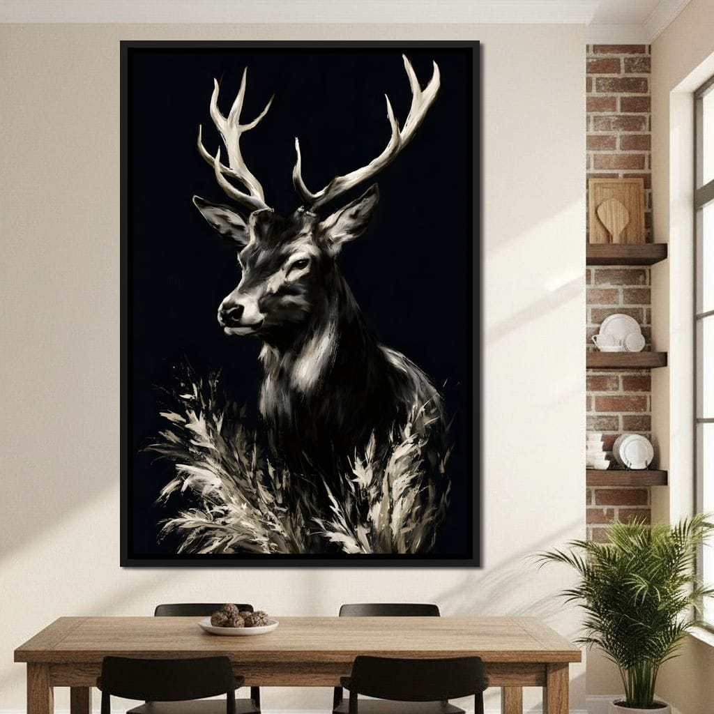 Silent Guardian of the Winter Grass Canvas Wall Art