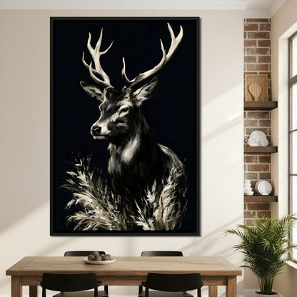Silent Guardian of the Winter Grass Canvas Wall Art