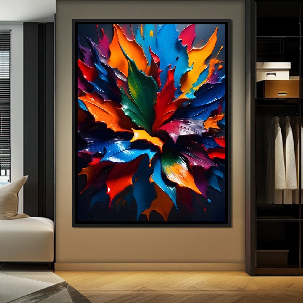 Paint Splatter Flower Canvas Wall Art