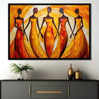Women in Maroon Harmony Canvas Wall Art