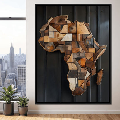 Africa Wooden Art Canvas Wall Art