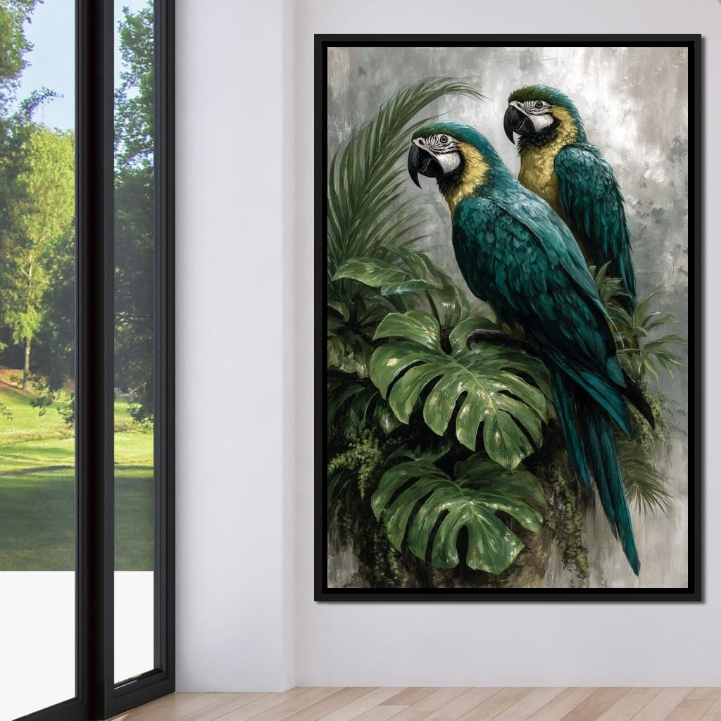 Emerald Jungle Guardians Canvas Wall Art