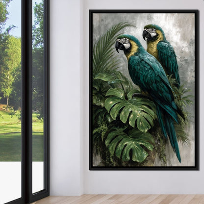 Emerald Jungle Guardians Canvas Wall Art
