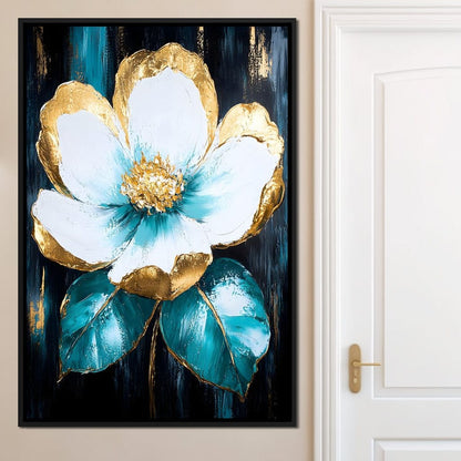 Golden Bloom Elegance Canvas Wall Art