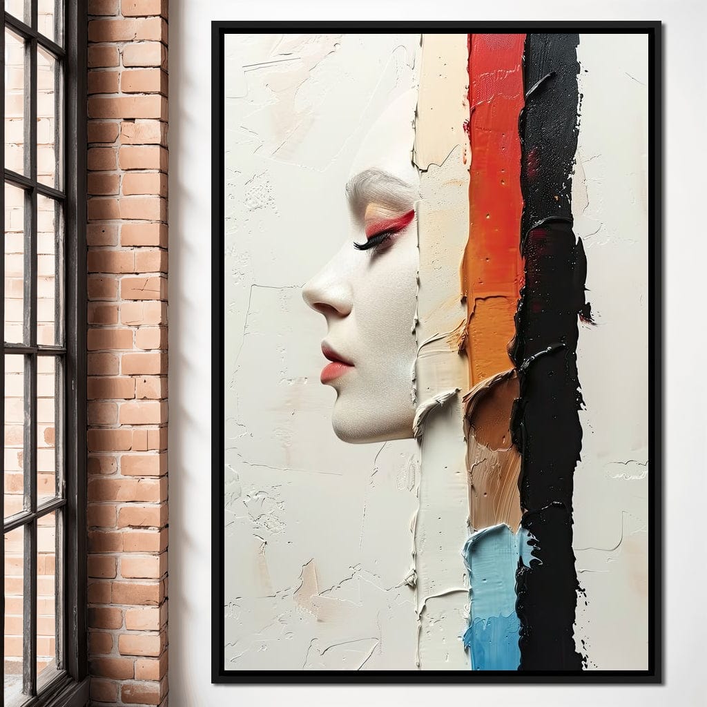 Painted Visage Fragmented Canvas Wall Art