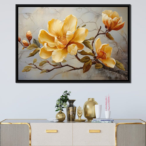 Yellow Magnolia Tree 3 Canvas Wall Art