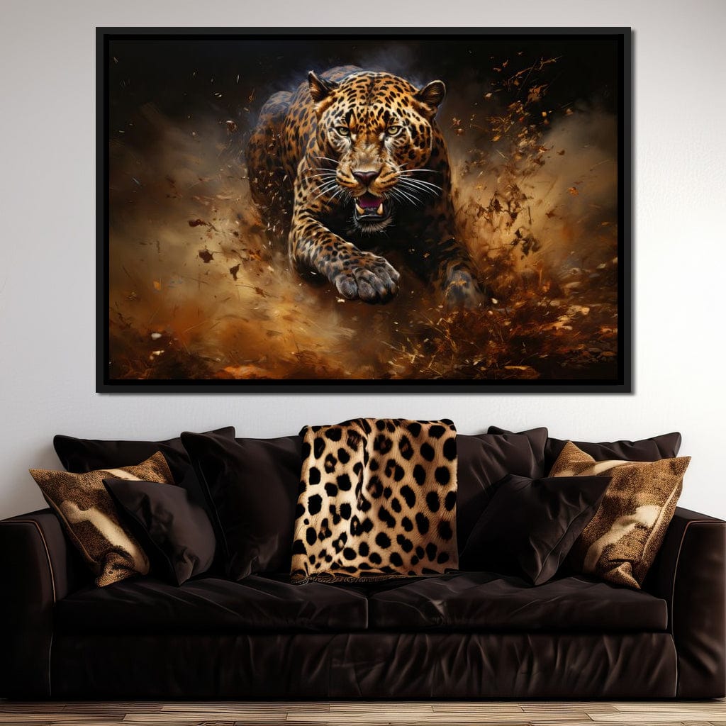 Running Leopard Canvas Wall Art