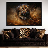 Running Leopard Canvas Wall Art