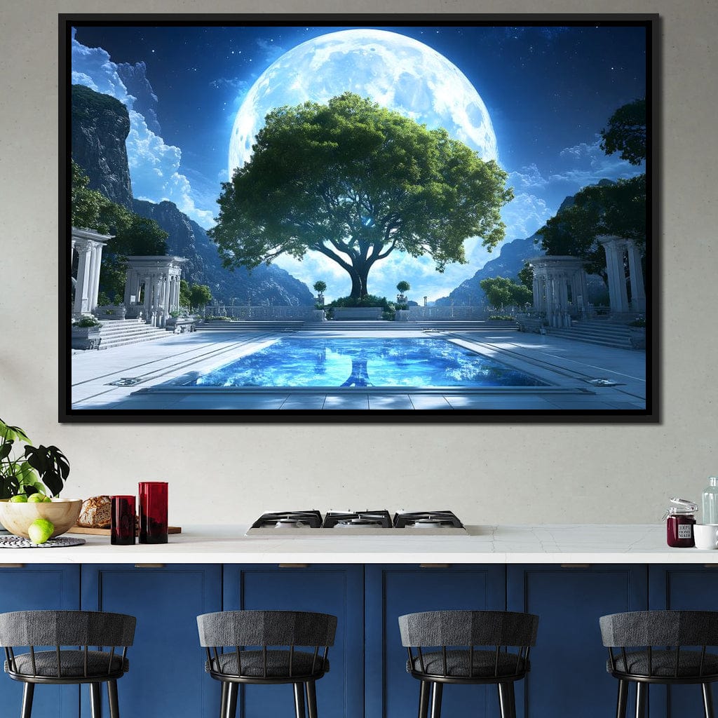 Lunar Reflection Sanctuary Canvas Wall Art